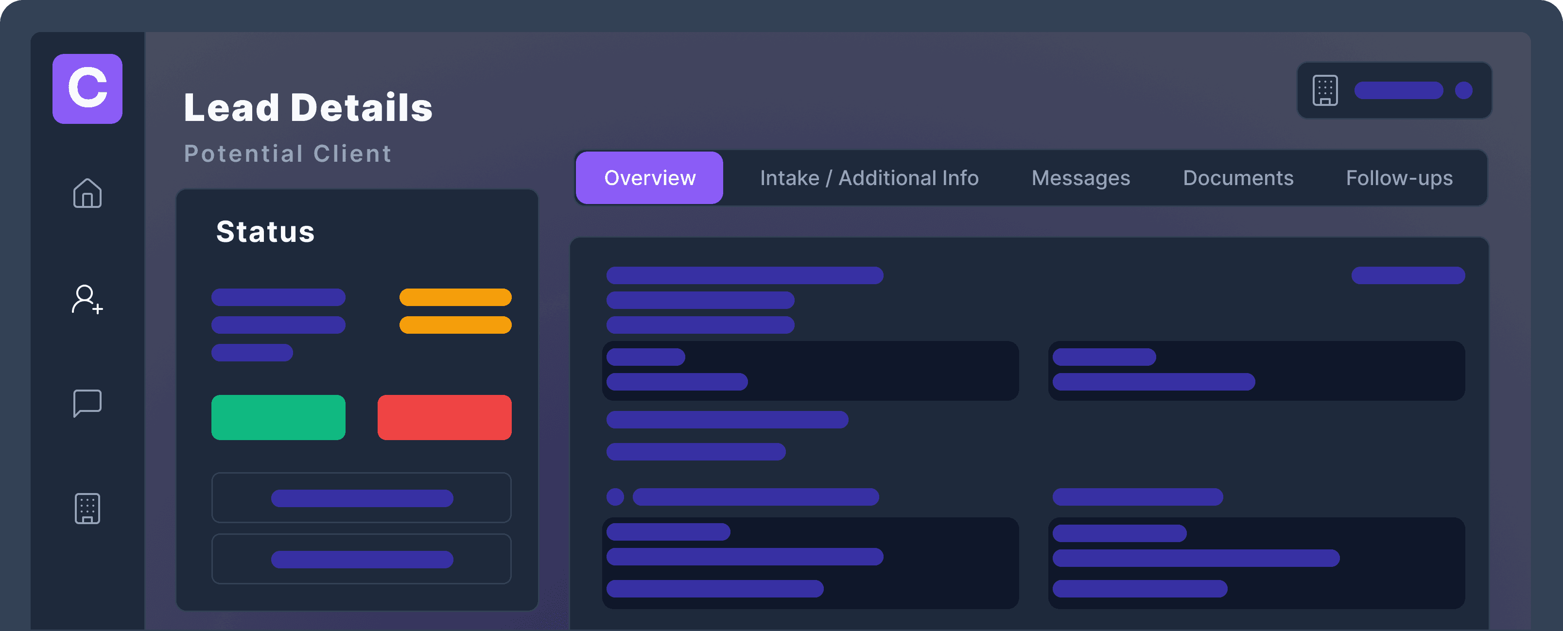 Caisely Lead Details Dashboard